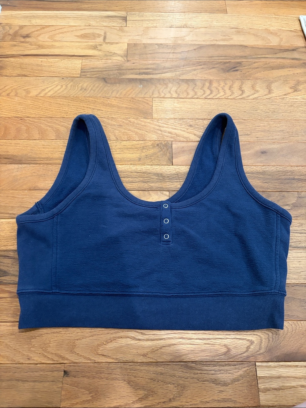Aerie size large Navy Ribbed Snap-Front Crop Tank